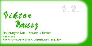 viktor mausz business card